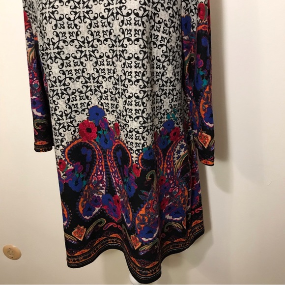 Creation Tunic Sweater Dress Floral Embroidered Long Sleeve Knit Stretch XXL - Picture 9 of 12